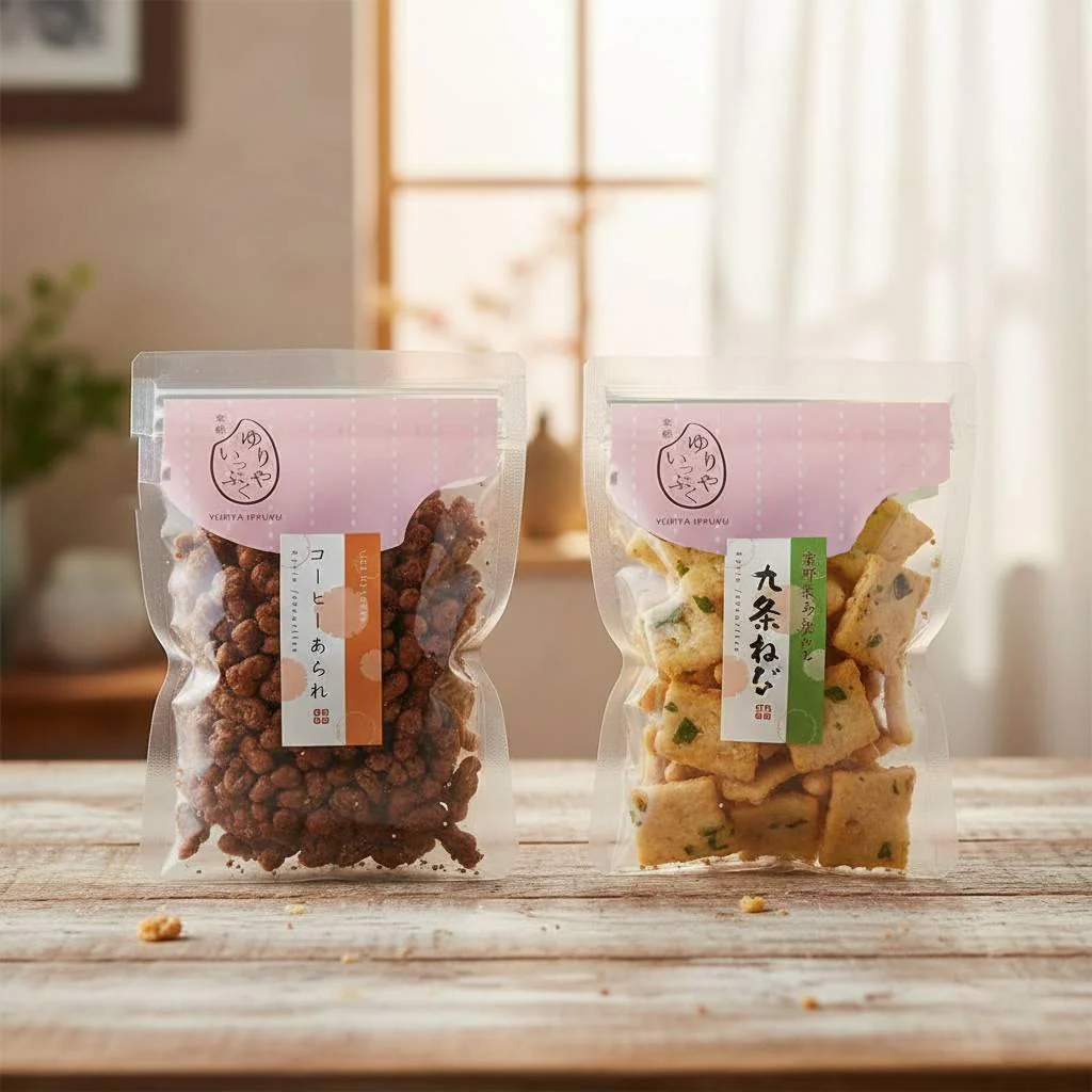 Traditional Senbei Kujo Green Onion Infused Rice Crackers 58g - Image 2