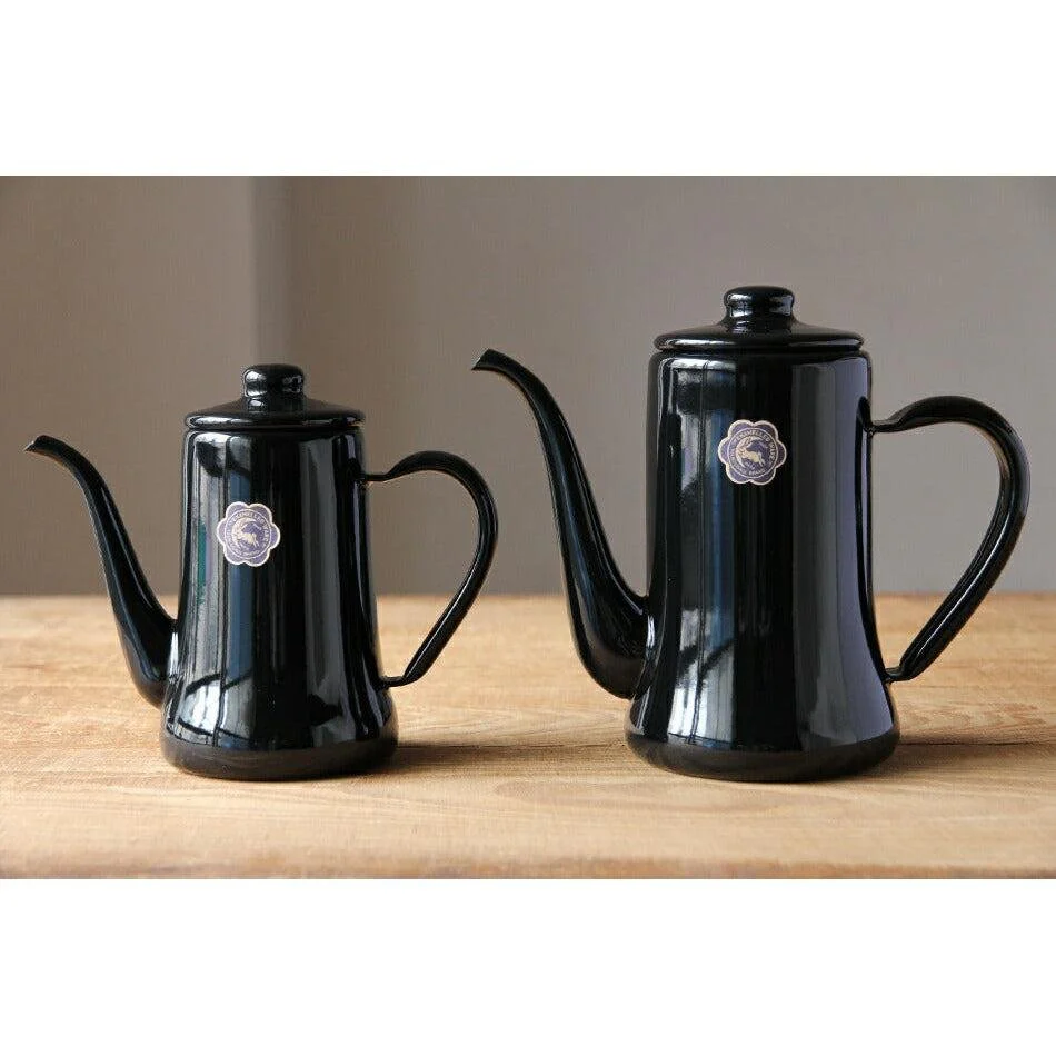 Tsuki Usagi Enamel Drip Coffee Slim Pot Black 0.7L - Image 3