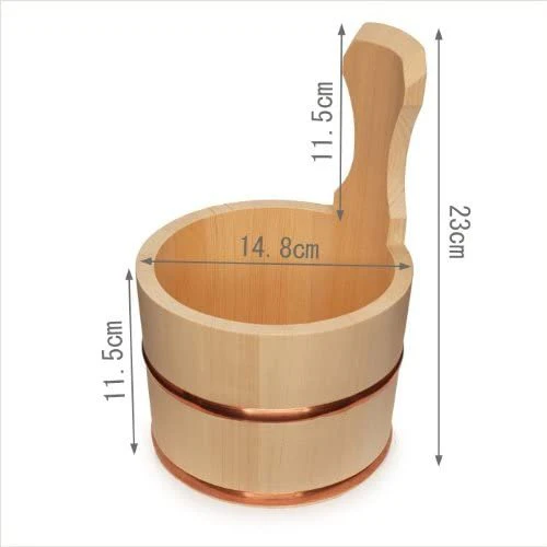 Umezawa Hinoki Bath Bucket (Japanese Cypress Bath Bucket With Handle) - Image 4