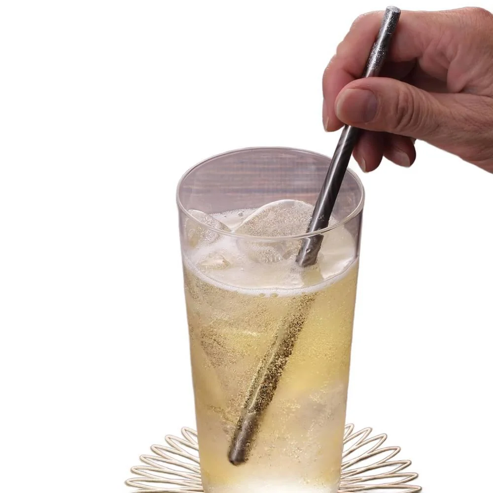 Wooden Muddler Dishwasher Safe Cocktail Stirrer Silver Wave 20cm - Image 2