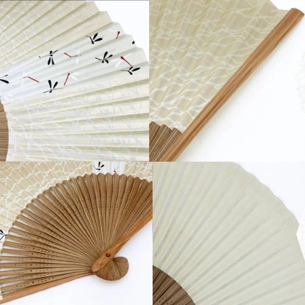 Yamani Dragonfly Design Gold Sensu Handheld Folding Fan 21.5cm - Image 3