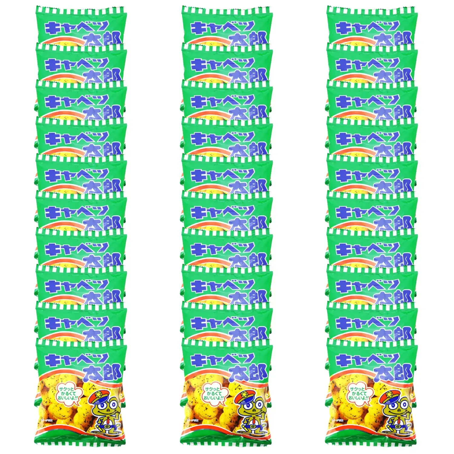 Yaokin Cabbage Taro Aonori Puffcorn Snack (Pack of 30 Bags)