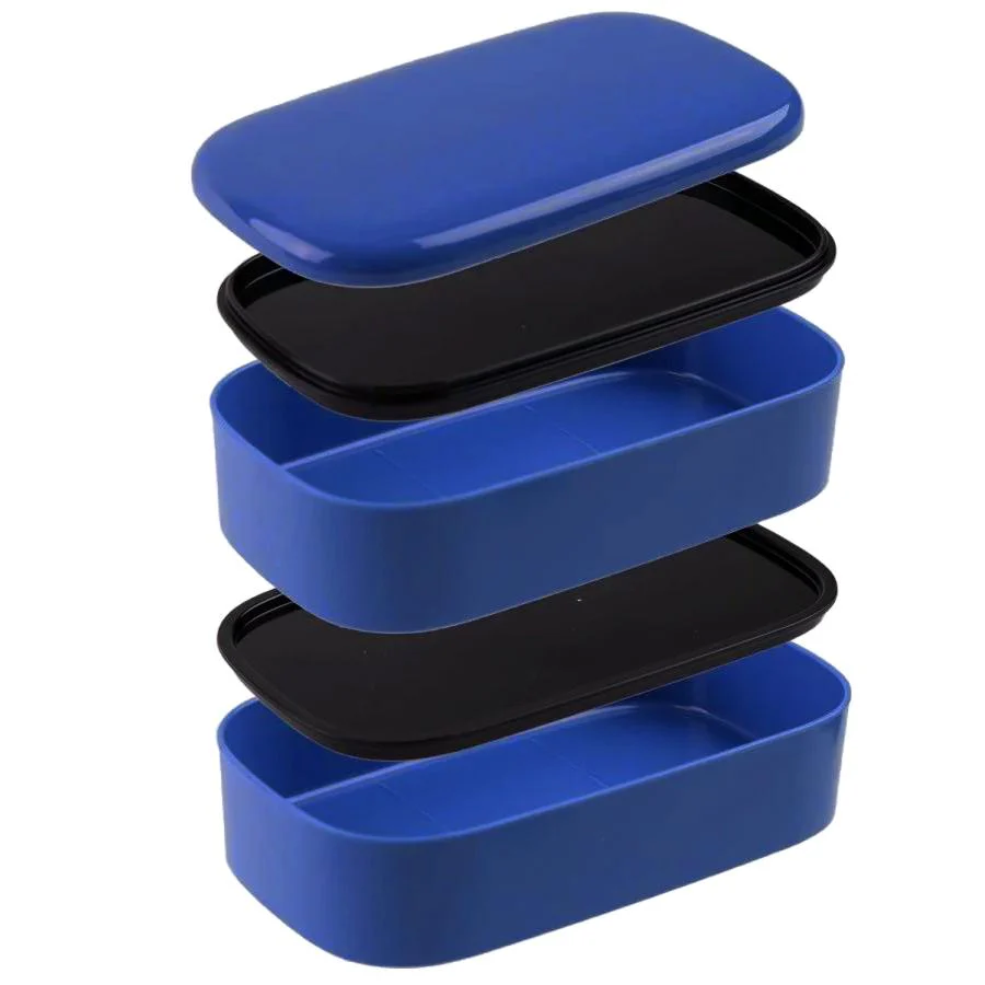 Yellow Studio Bento Box 2-Tier Microwavable Japanese Lunch Box Blue - Image 3