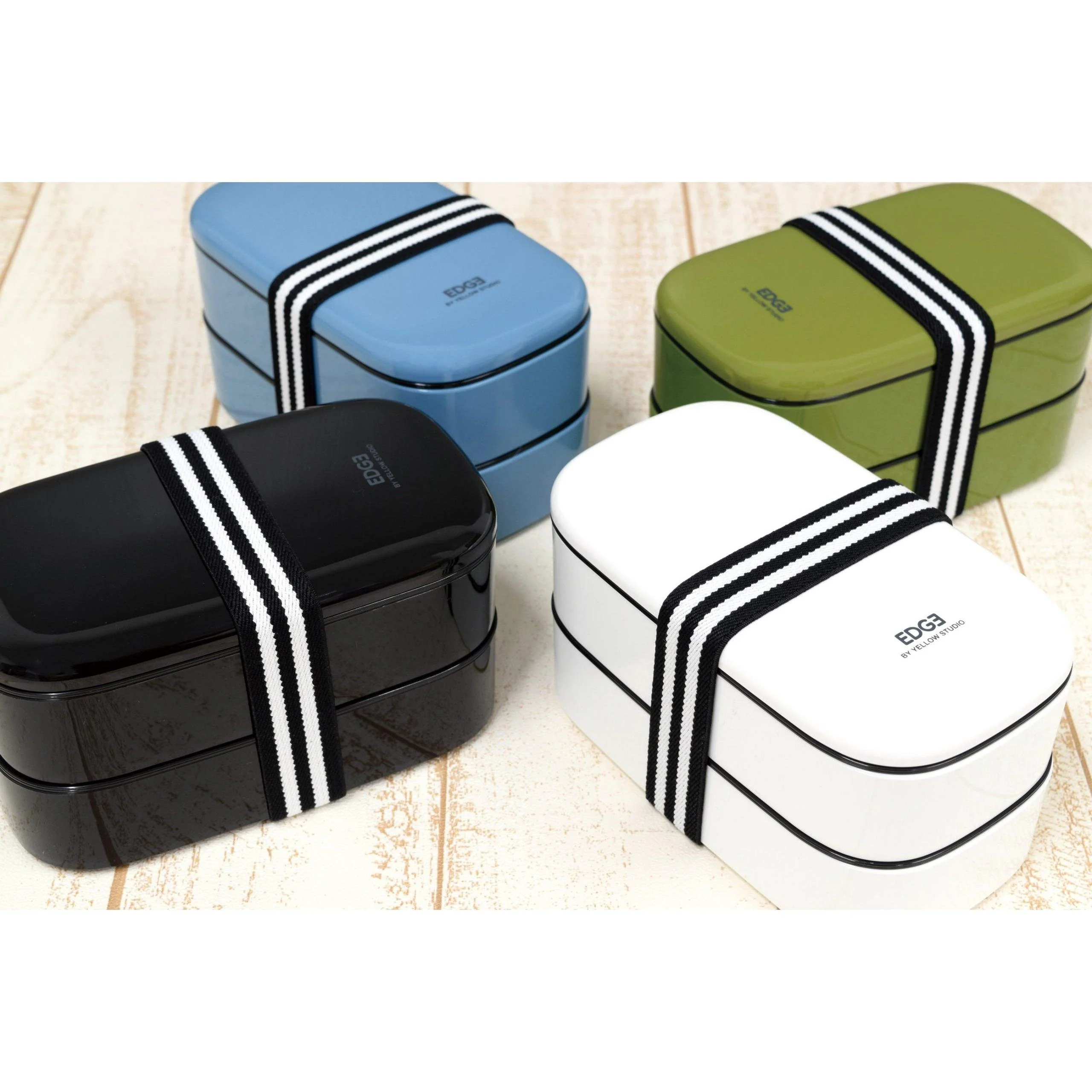 Yellow Studio Bento Box 2-Tier Microwavable Japanese Lunch Box White - Image 4
