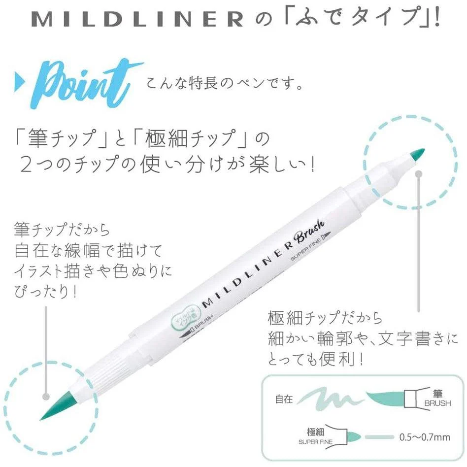 Zebra Mildliner Highlighter Markers Elegant Colors WFT8-5C-NC-N - Image 3